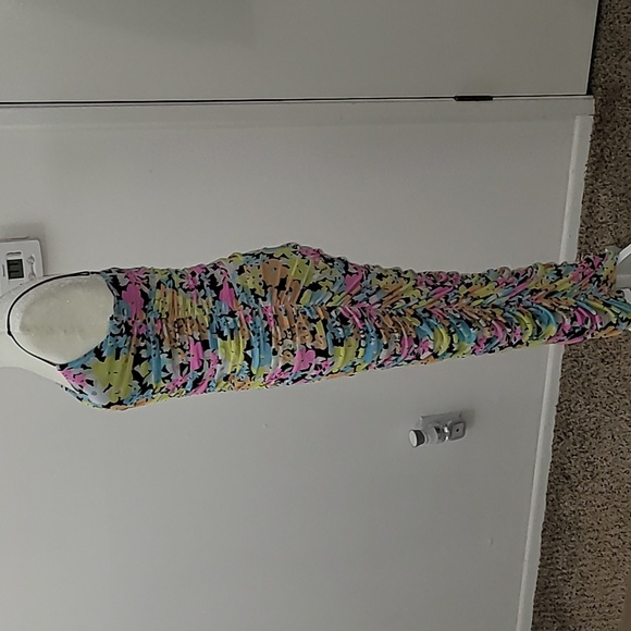 ARFM Ruched Mesh Midi Slipdress in Sky Floral Size Large NWT - Picture 8 of 15